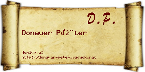 Donauer Péter névjegykártya