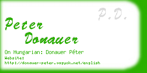 peter donauer business card
