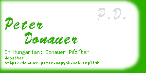 peter donauer business card